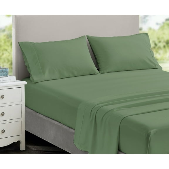 NC Home Fashions 3-Piece Twin XL Sheet Set, Ultra-Soft 800 Thread Count Microfiber, Deep Pocket, Twin XL, Sage