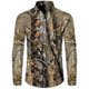 thumbnail image 1 of Camisas tácticas de uso diario para hombre, con estampado 3D de hojas de arce, cuello vuelto, manga larga con botones para exteriores, 1 of 6
