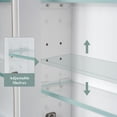thumbnail image 6 of ANGELES HOME 40" x 32" Bathroom Medicine Cabinet with 6-Tier Adjustable Shelves, Recessed Solid Wood Medicine Cabinet with Mirrors, Wood Mirror Cabinet with 2 Soft-Close Door, White, 6 of 10