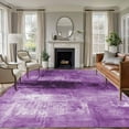thumbnail image 2 of 5x8 Area Rugs Purple Non-Skid Rubber Backing Large Rectangle Rugs - Living Room Bedroom Home Office, Retro Oil Painting Modern Abstract Art Aesthetics Indoor Floor Mat Carpets Washable Rug, 2 of 9
