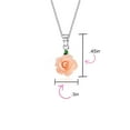 thumbnail image 4 of Bling Jewelry Womens Romantic Floral 3D Flower Pale Pink Rose Pendant Necklace with Green CZ Sterling Silver, 4 of 6