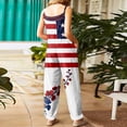 thumbnail image 4 of JULMCOMO American Flag Jumpsuits for Women 1776 Plus Size Cotton Linen Sleeveless Patriotic Overalls Spaghetti Straps Independence Day Wide Leg 4th of July Outfits with Pockets White 3XL, 4 of 6
