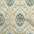 thumbnail image 1 of oneOone Rayon Olive Green Fabric Asian Ikat Craft Projects Decor Fabric Printed By The Yard 56 Inch Wide, 1 of 4