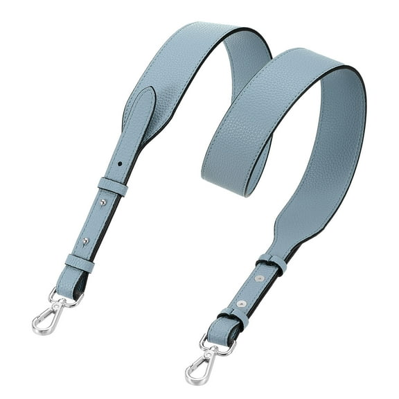 PU Leather Purse Strap, 41.7"-45.3" Adjustable Crossbody Replacement Straps 1.5" Width for Handbags, Shoulder Bag (Blue, Silver Clasp)