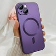 thumbnail image 3 of Magnetic Case for iPhone 15 Phone Case for Women Men, Cute Matte Luxury Soft Metallic Luster Design with Camera Lens Protector, Compatible with Magsafe Case for iPhone 15 6.1" -Purple, 3 of 7