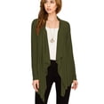 thumbnail image 3 of Made by Johnny Women's Drape Front Open Cardigan Long Sleeve Irregular Hem S-5XL Plus Size XXXXXL OLIVE, 3 of 6