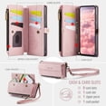 thumbnail image 3 of For Samsung Galaxy S25 Plus Wallet Case, RFID Blocking PU Leather Case Women Men Kickstand flip Cover Wrist Strap Zipper Credit Card Holder Slot, 3 of 14