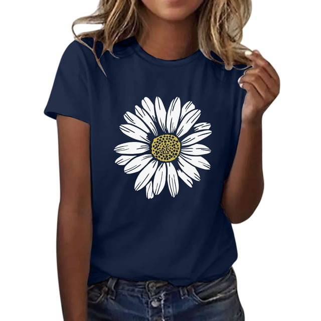 Ketyyh-chn99 T-Shirts pour Femmes T-Shirts pour Dames Manches Longues Col Rond Tunique Ligne A Blouse Bleu Marine, TG