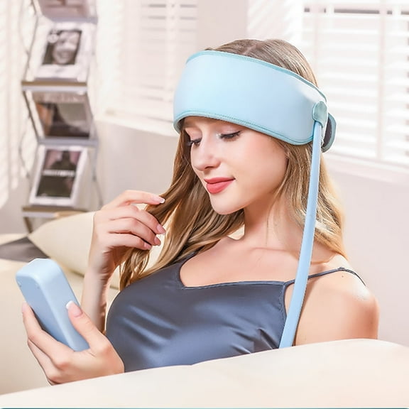 Electric Head Massager with Heat and Vibrations,Electric Migraine Relief Cap Massager, Eye & Head Massager with 6 Airbags and 3 Heat Modes, Smart Temple Massager Sleep Aid, Stress Relaxation,Blue