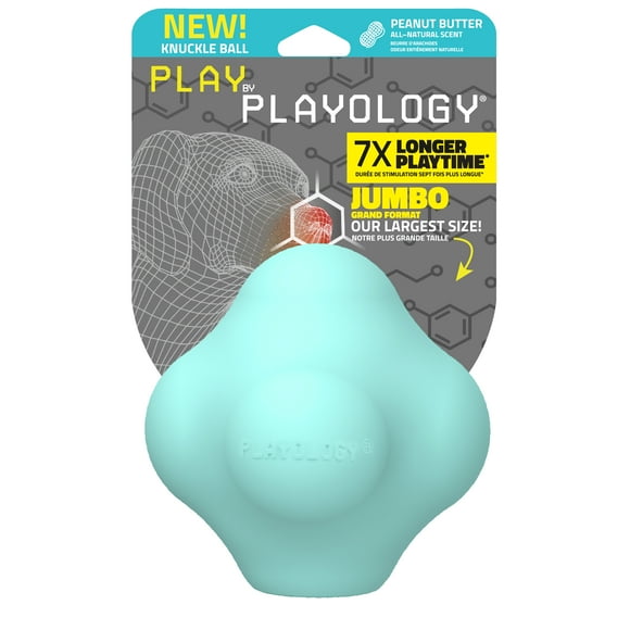 Playology Balle papillon Beurre d'arachide Jouet parfumé pour chien