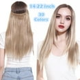 thumbnail image 3 of Synthetic Hair Extension No Clip Natural Hair Piece Ombre Fake False One Piece Straight Hairpiece Blonde For Women, 3 of 9