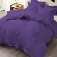thumbnail image 2 of 600TC- 1 Piece Luxury Round Circle Design Comforter, 300 GSM All Season, 100% Egyptian Cotton - OverSized King Plus Size ( 120" x 128" ) Inches, 1Pc Comforter Only, (Solid Purple), 2 of 7