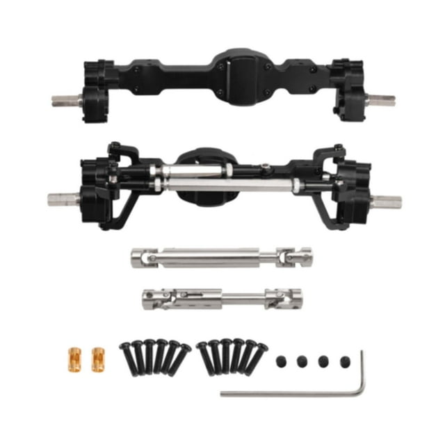 Xuanheng Front and Rear Axle Set Complete Axle Set for C8815 1:10 Scale Vehicles Black