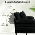 thumbnail image 3 of Aukfa 65" Oversized Chaise Adjustable Backrest Sofa Chair, Dual Layer Cushions, Corduroy, Black, 3 of 9