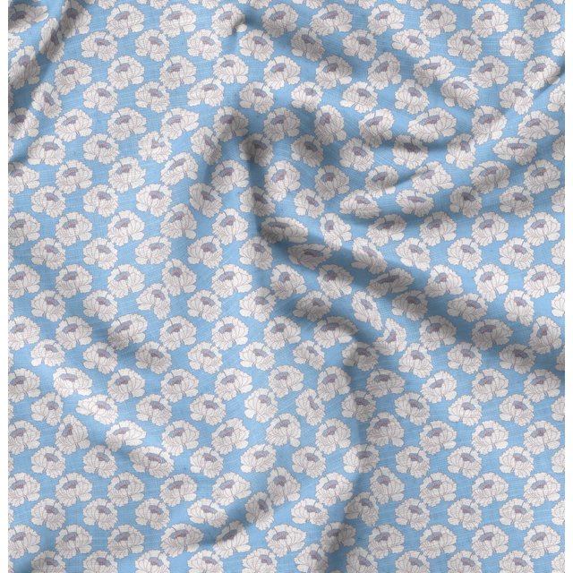 Soimoi Tissu Popeline de Coton Marron Imprimé Floral Trèfle au Mètre 42 Pouces de Large
