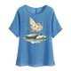 thumbnail image 5 of Vestidos Casuales Para Mujer, Blusas De Mujer De Moda Camisetas estampadas de moda para mujer, blusas casuales de lino holgadas de manga corta con cuello redondo y raglán, 5 of 7