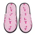 thumbnail image 1 of Balery Pink Scarf Snowman Pantuflas de Casa de Felpa Silenciosas con Diseño Estampado, Zapatillas Cómodas Antideslizantes de Algodón para Interior-Large, 1 of 8