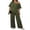 Army Green, variant on Lounge Sets for Women Off Shoulder Short Sleeve Tops and Long Pants 2 Piece Set Summer Soft Matching Outfit White