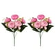 thumbnail image 1 of Inteprter Flores artificiales elegantes de seda para decoración del hogar, decoración de boda interior o exterior de bajo mantenimiento, 2 uds. Decoración rosa roja+ rosa, 1 of 6