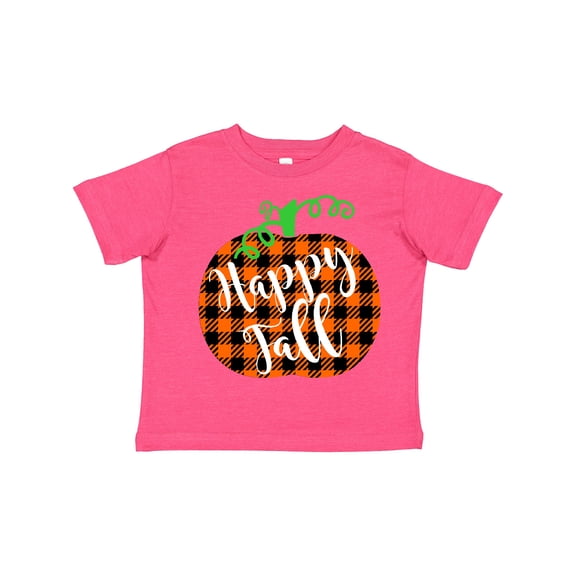 Inktastic Happy Fall Plaid Pumpkin Boys or Girls Toddler T-Shirt