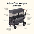 thumbnail image 3 of HARPPA Foldable Wagon Stroller for 2 Toddlers with Pull & Push Handle, Canopy, 32.9lbs, Gray, 3 of 13