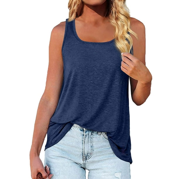 Cathalem Womens Tshirts Round Neck Crop Tops Twist Front Tee T-Shi,Blue M 