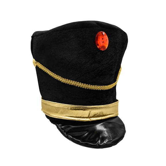 Nicky Bigs Novelties Unisex Adult Black Band Major Toy Soldier Hat Faux Red Gem Costume Accessory