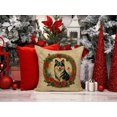 thumbnail image 2 of Finnish Lapphund Christmas Flowers Throw Pillow 18 in x 18 in, 2 of 5