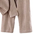 thumbnail image 3 of XUNKUSGA Unisex Boys Girls Pj Set Soft Cotton Plaid Long Sleeve Button Down Shirts and Long Pants Sleepwear Set Comfy Casual Nightwear Outfit Sets #2Beige 7-8 Years, 3 of 5
