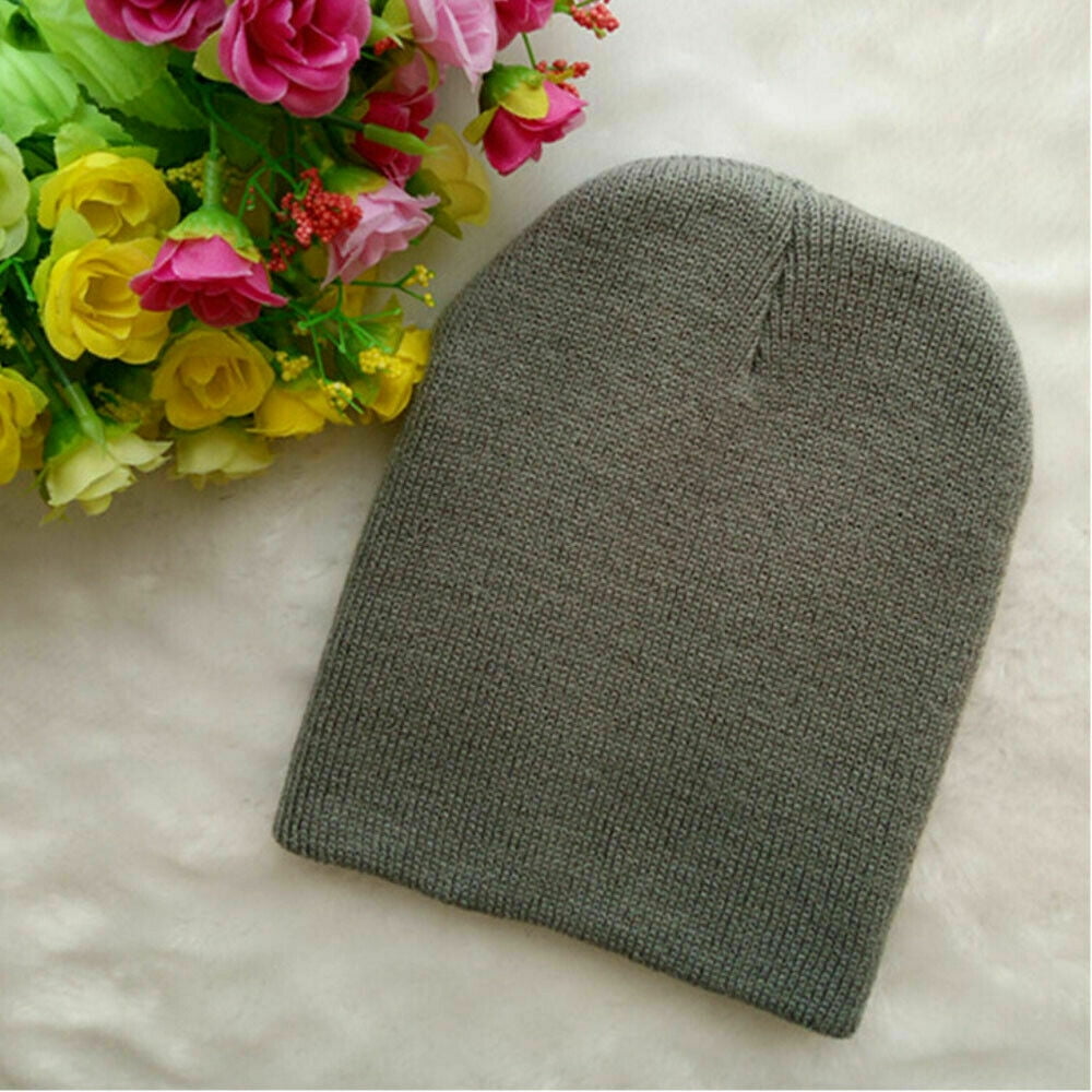 Stylish Rose Big Bowknot Knitted Cap Headwear Fetus Cap for Baby Kids Children Blue