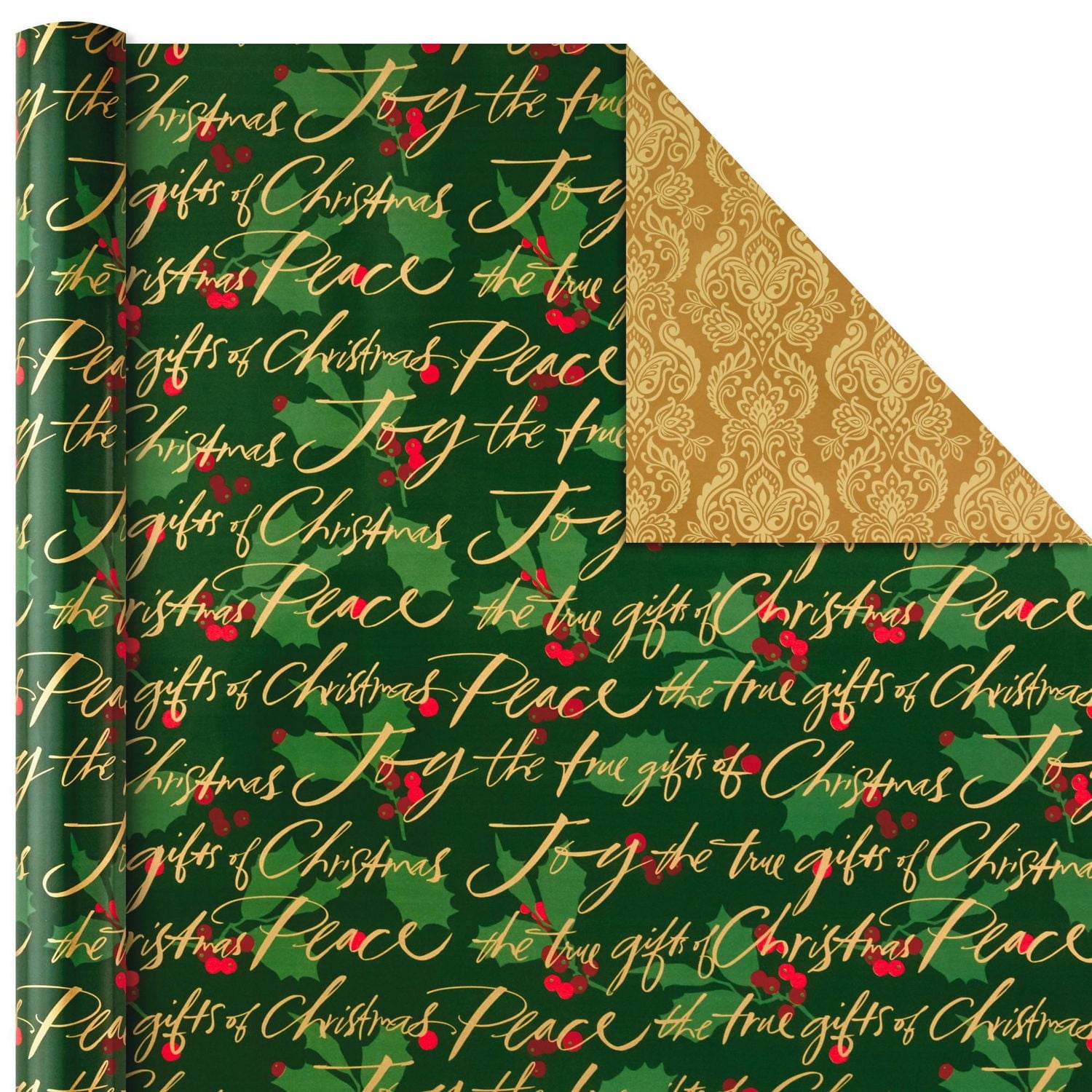 Hallmark Reversible Christmas Wrapping Paper Bundle, Traditional (Pack of 4, 150 sq. ft. ttl.)