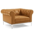 thumbnail image 5 of Modway Idyll Tufted Upholstered Leather 3 Piece Set in Tan, 5 of 6