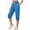 Sky Blue, variant on Vivianyo HD Women's Drawstring Elastic Waist Knit Capri Sweatpants, Womens Solid Loose Straight Leg Casual Cropped Trousers, Women's Blue, Sizes S-3XL