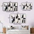 thumbnail image 4 of Designart "Beyond Boundaries Minimal Black and White Abstract II" Abstract Painting Framed Wall Art Set Of 3 - Black Modern Frame Gallery Set For Office Decor, 4 of 6