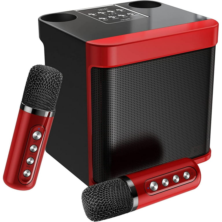JYX Karaoke Machine for Adult with 2 Wireless Microphones Bluetooth  Portable Speaker PA Karaoke System Set with Karaoke, FM Radio, Recording  Functions