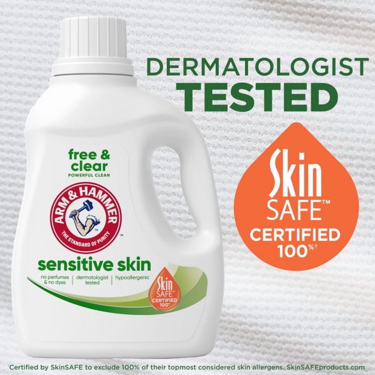 2 Pack - ARM & HAMMER Sensitive Skin Free & Clear, 33 Loads Liquid Laundry Detergent, 33 Fl oz