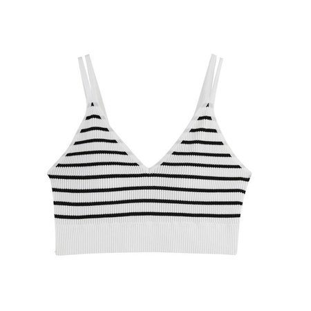 

Sports Bras For Women High Impact Fashion Solid Color Stripe V Neck Double Shoulder Belt Underwear Thin Vest Sports Bra Underwear