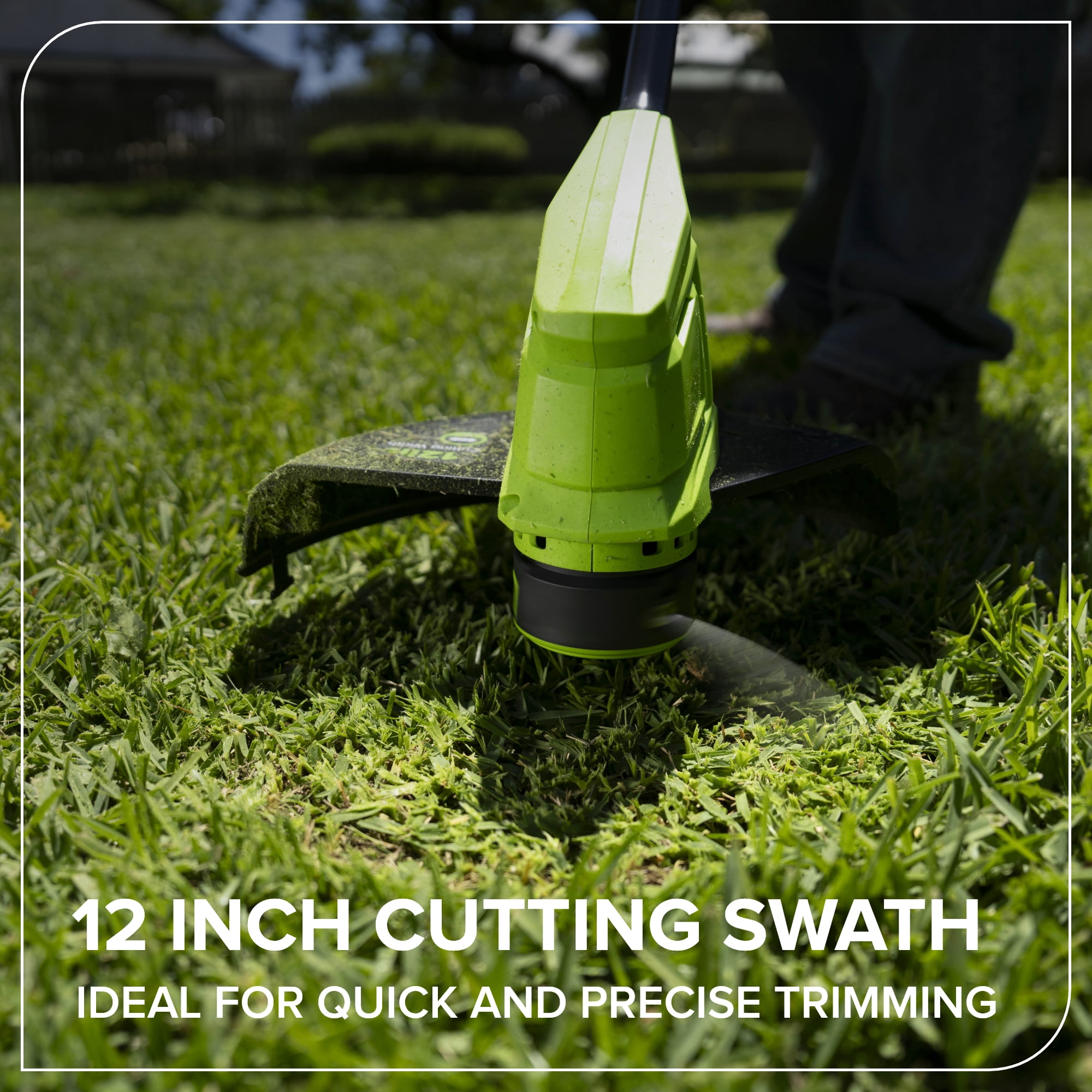 Greenworks 24V 12" Brushless String Trimmer Kit, Auto-Feed, 3-Piece Shaft, 2.0Ah USB-C Battery, 30W USB-C GAN Charger, 4.08lbs (Without Battery), 3-Year Warranty