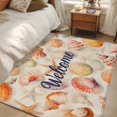 thumbnail image 5 of Welcome Sea Shell Washable Area Rugs 2.7'x5', Ocean Starfish Summer Vintage Low Pile Throw Living Room Rug Non-Slip Sturdy Edge Binding Carpet for Indoor Entryway Bedside Kitchen, 5 of 9