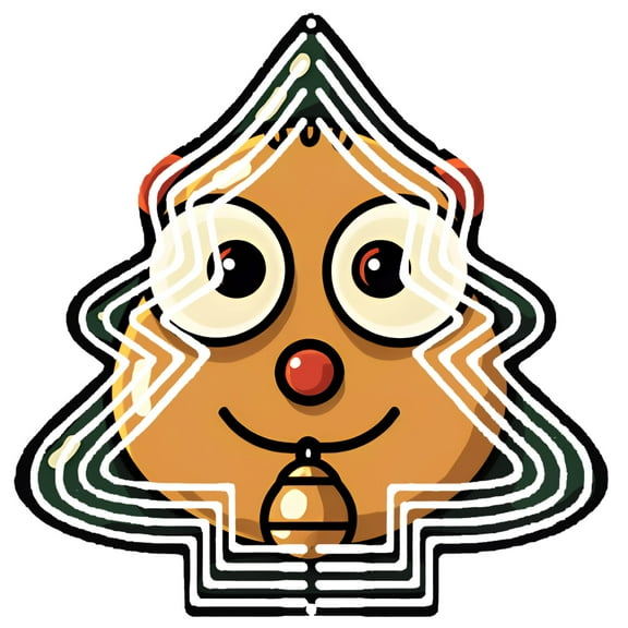 Metal Hanging Christmas Tree Wind Decorations - Festive Garden Spinners with Gingerbread Man Design Perfect for Yard Decor