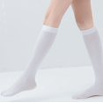 thumbnail image 5 of RV 6 pares de calcetines antideslizantes de silicona hasta la rodilla, uniforme de estudiante, calcetines japoneses de terciopelo de becerro (blanco + negro) brillar  Electrónica, 5 of 5