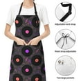 thumbnail image 6 of Naloa Vinyl Records Musical Notes Apron Kitchen Aprons with Pockets for Women Men Chef, 6 of 8