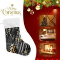 thumbnail image 4 of Coolnut 17.7 Inch Christmas Stockings, 1 PCS Black Garbage Texture Presonalized Large Stocking Sock for Family Holiday Xmas Party Decorations, 4 of 7