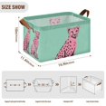 thumbnail image 7 of Yayeee Foldable Storage Basket for Shelves with Handles Waterproof Cloth Bins, Pink Cheetah, 7 of 7