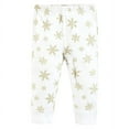 thumbnail image 3 of Hudson Baby Cotton Pants, Gold Snowflake, 6-9 Months, 3 of 6