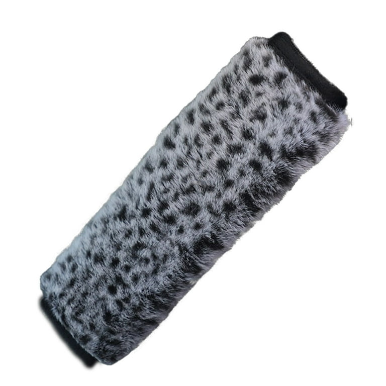 Leopard print padded plush car seat belt shoulder protector cover