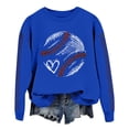 thumbnail image 1 of Pavied Chandails à Col Rond pour Femmes, Chandails Graphiques, Chandail de Baseball pour Femmes, Sweat à Capuche Imprimé Baseball de Printemps pour Femmes, Haut Décontracté Ample, Hauts d'Entraînement Bleu m, 1 of 4