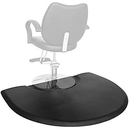 SLSRFD 3' x 4' - 1 inch Thick Salon Anti Fatigue Mat for Hair Stylist, Semi Circle Comfort Barber Shop Beauty Floor Mats Under Styling Chair