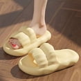 thumbnail image 5 of Lovskoo 2024 Soft Shower Shoes Slides for Women Comfy Platform Pillow Sandals Non-Slip Pool Bathroom Slippers Yellow, 5 of 6
