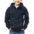 thumbnail image 6 of Boys Winter Clothes Size 6-7 Kids Boys Cotton Half Zip up Sweatshirts Cute Warm Fall Pullover Tops Clothes with Pockets Cropped Sweatshirts, 6 of 6